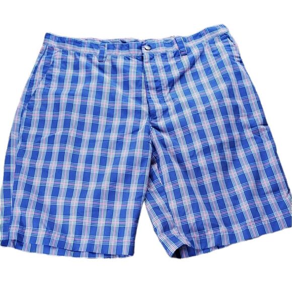 Callaway Blue & Red Plaid Golf Shorts - Picture 1 of 5